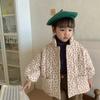 Quilted Jacket Girls Winter Coat Parka Flower Printed Kids Casual Warm Cotton Outerwear Coats