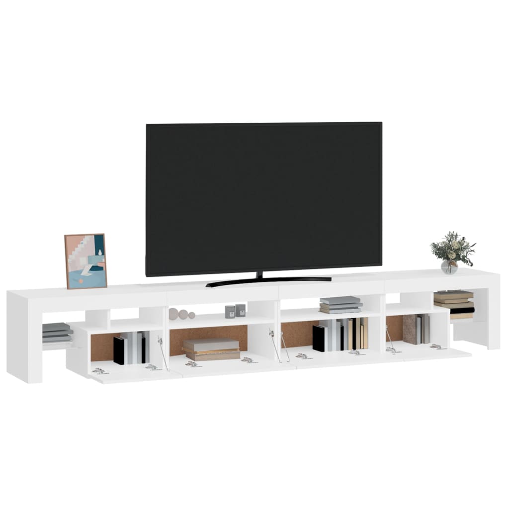 Vidaxl Szafka Pod Tv Z Oświetleniem Led, Biała, 260X36,5X40 Cm