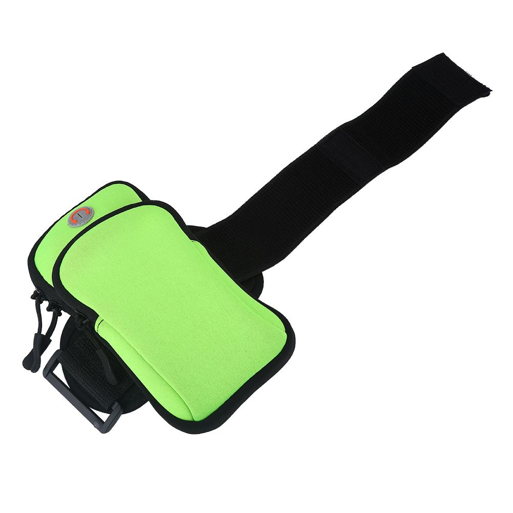 Outdoor Sport Running Jogging Exercise Gym Arm Wrist Pouch Armband Phone Case Bag Green
