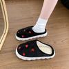 Indoor Home Silent Bag Head Slippers 2025 Autumn and Winter New Fashion Versatile Love Girl Non-slip Plush Slippers