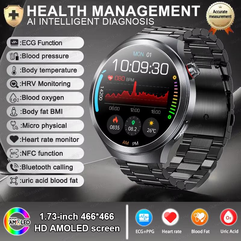 2025 New ECG+PPG Smart Watch Lipids Uric Acid Blood Pressure Health Watch Men NFC Access 100+Sport HD Bluetooth Call Clock Women