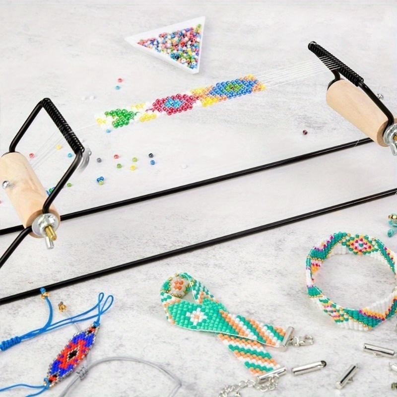 Станок для плетения бисером Простой в использовании инструмент DIY с эластичной лентой, подвеской, чешскими стеклянными бусинами, иглой для изготовления браслетов, ожерелий, украшений