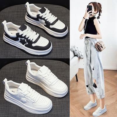 Новые весенние женские дышащие универсальные белые туфли на толстой подошве, повседневные, суперпопулярные, INS Sports Board Shoes