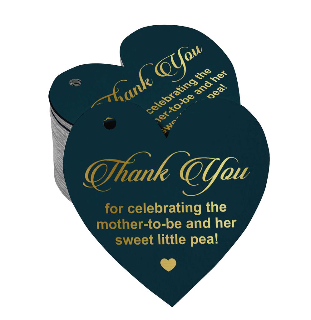 Inkdotpot 100 шт. в упаковке, спасибо за празднование дня рождения будущей мамы, бумажные бирки, поделки, настоящая серебряная фольга, подвеска