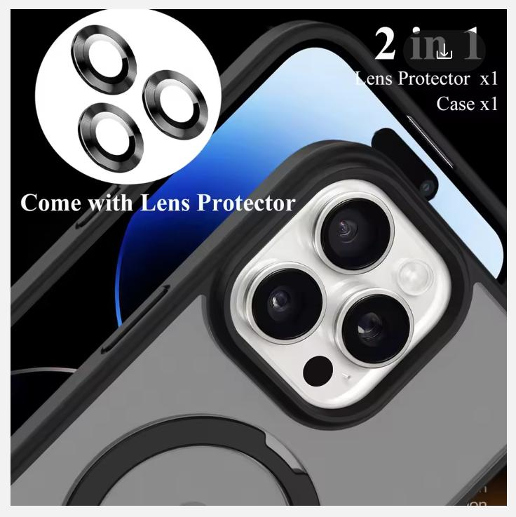 Магнитный чехол для мобильного телефона с кольцом-подставкой для iPhone 16 15 14 Pro Max Plus 13 12 Чехлы Прозрачный чехол с защитой