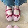 Мода 2025 Новые балетки Женская обувь Туфли Мэри Джейн Круглый носок Женская обувь Бант Шелк Сатин Балетки Женская обувь Валентин