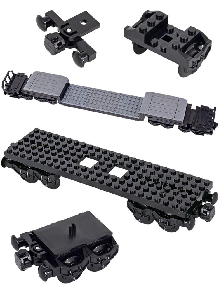 MOC Город Креативная Идея Основа Поезда Колесная Тележка Строительные Блоки Кирпичики Собранные DIY Игрушки для Детей Рождественские подарки