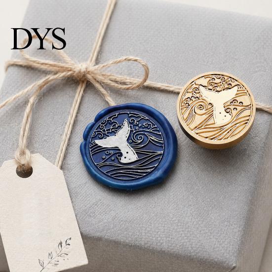 Metal Seal Heads for Scrapbooking Wax Sealing Copper Stamp Head, with Detailed Relief Texture, Round DIY Crafting Shaped Durable Brass Wedding