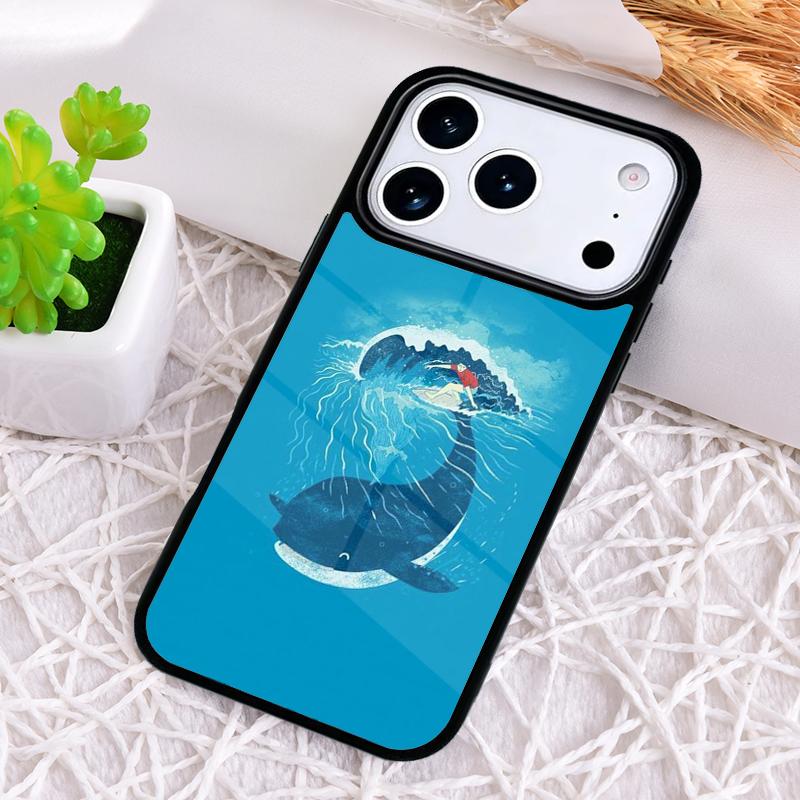 Ударопрочный чехол для телефона с рисунком кита, рыбы, волны, моря для iPhone 17 Air 16e 15 11 12 14 13 Pro Max Чехол Coque