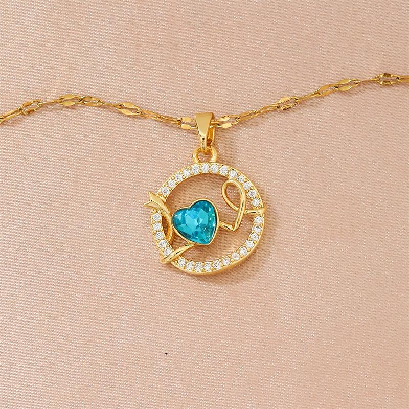 Ожерелье 'Любовь' Женское Высококлассное Простое и Универсальное Микровставленное Подвеска-Буква Цепочка на Ключицу Аксессуары