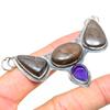 Natural Boulder Opal, Amethyst Gemstone 925 Sterling Silver Pendant 2.21" Z6s47