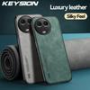 KEYSION Luxury Retro Leather Case for Realme 11 5G 11 4G Soft Silicone+PC Shockproof Phone Back Cover for OPPO Realme 11 Pro+ 5G