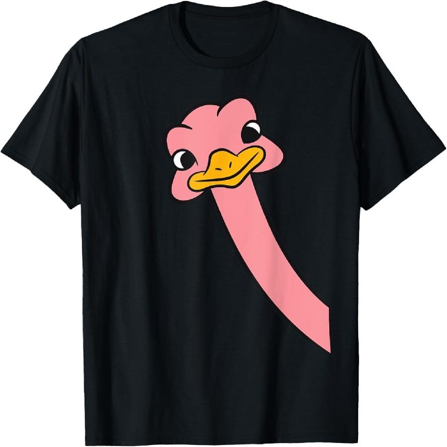 Cute Ostrich Bird Peeking Side Funny Ostrich T-Shirt.jpg