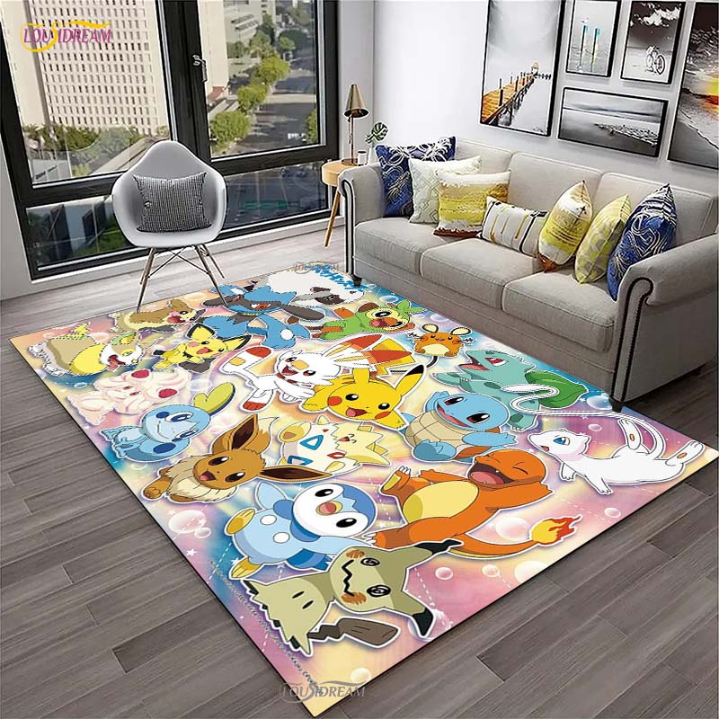 Cartoon AMINE-RAI-CHU-P-POKEM Area UnSlip Rug for Living Room,Bedroom,Playroom,Kitchen,Door Floor Mat Decor Carpet Gift Alfombra