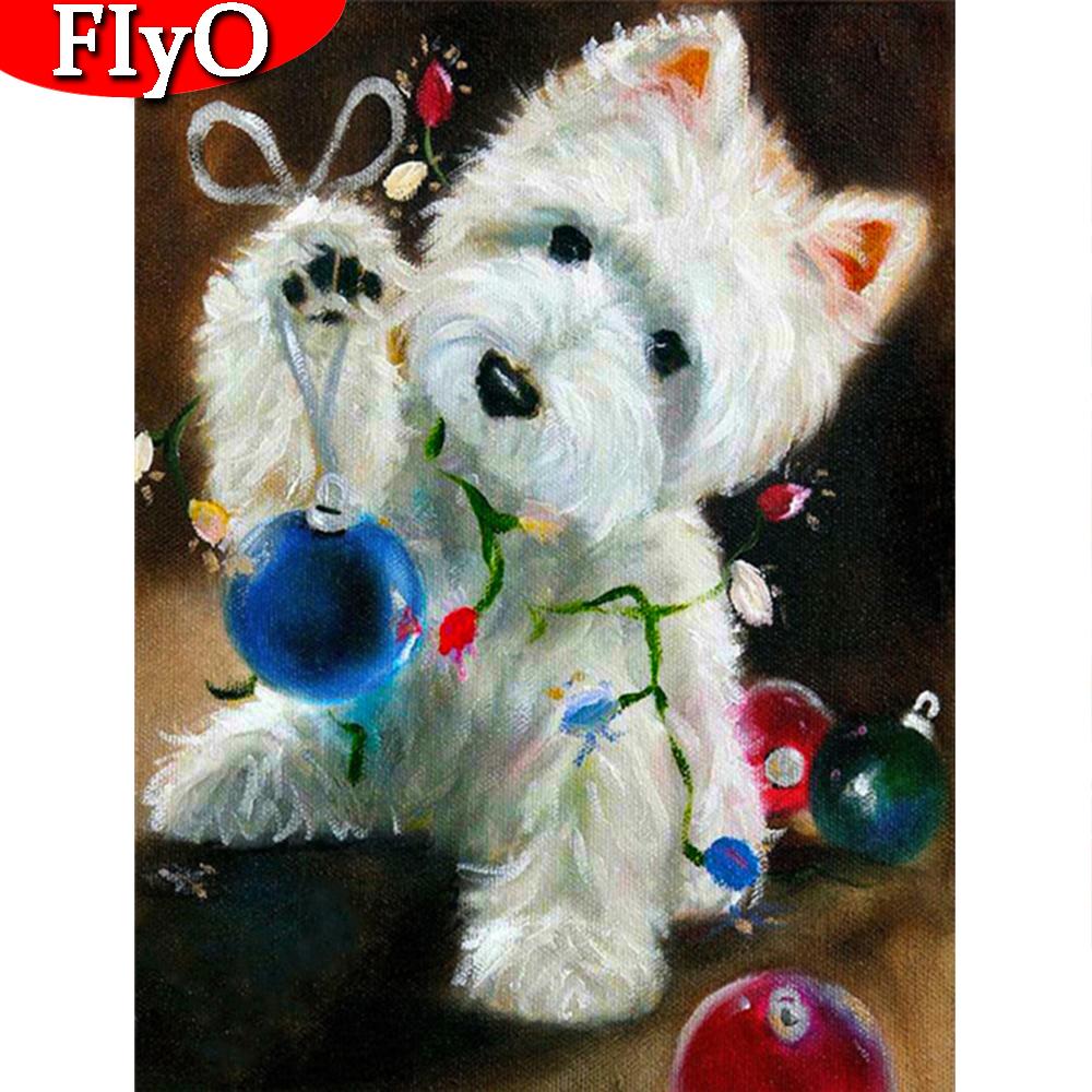 Новое поступление Алмазная картина Рождество полная квадратная круглая Алмазная вышивка собака животное мозаика подарок ручной работы