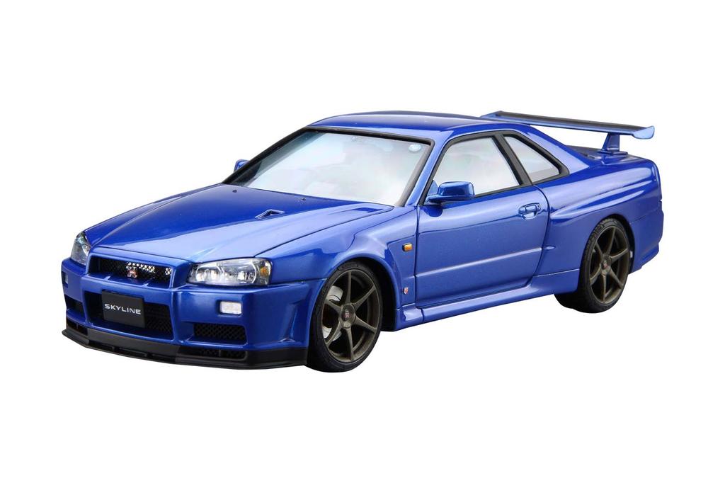 Aoshima Bunka Kyozai Модель автомобиля Nissan BNR34 Skyline Пластиковая модель 1/24 GT-R V-specII '02