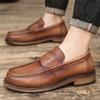 Модные роскошные брендовые мужские повседневные деловые мокасины удобные дышащие туфли-лодочки без застежек туфли на плоской подошве из натуральной кожи для мужчин повседневная обувь