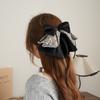 1pc Retro Floral Simple Spliced Bow Hairpin New Fashion Ponytail Clip Satin Korean Style Elegant Hair Claw