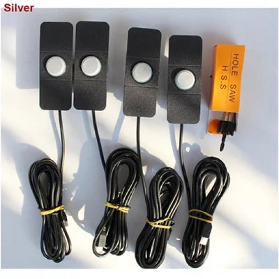 GreenYi Car Parktronics Assistance 4PCS 16mm Adjustable Flat Sensors Reverse Backup Radar Sensor Detector Sound Buzzer Alarm