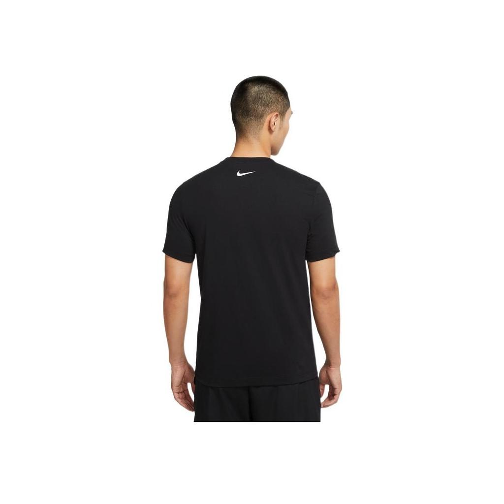 Nike Dri-Fit Logo Print Solid Crew Neck Short Sleeve T-Shirt Men Tops Black DR7582-010