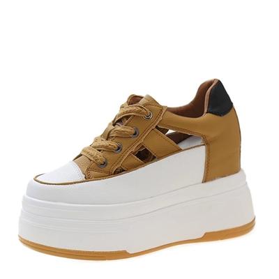 Модные женские босоножки на платформе из кожи 9 см, женские белые мюли на танкетке, повседневные толстые кроссовки, женские летние тапочки со стразами