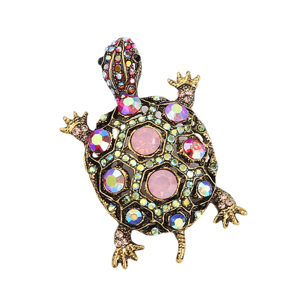 Sparkling Rhinestones Turtle Brooches Alloy Pins Elegant Brooch Alloy Texture Statement Brooch for Special Occasions