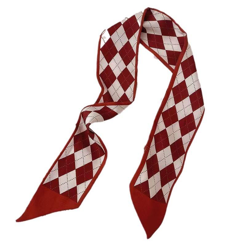 Small Green Silk Scarf, Women's Spring and Summer Thin Streamer Headband, Hair Tie, Bag Decoration, Long Scarf.