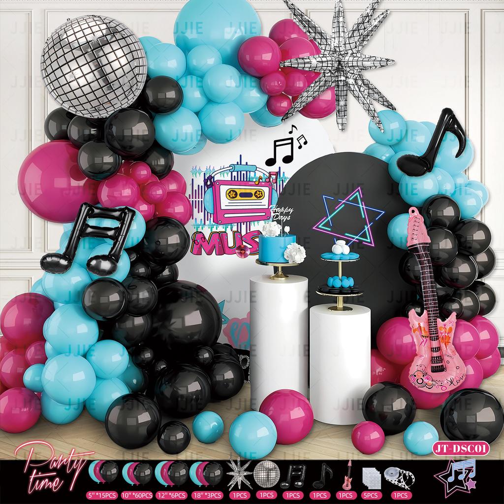 Disco-Themed Latex Ball Set 80S And 90S Retro Balloon Set Radio Scene Arrangement
