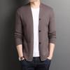 Waffle Knitted Cardigan Men's Thin, Spring and Autumn New Casual Young and Middle-aged Jacket Men's Sweater