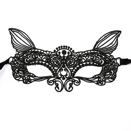 Черная кружевная маска Сексуальная полая маска на половину лица Дышащая маска для вечеринки Венецианская
