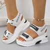 Модные спортивные сандалии на массивной платформе для женщин, туфли на танкетке для увеличения роста, женские летние сандалии 2025 с толстой подошвой на липучке