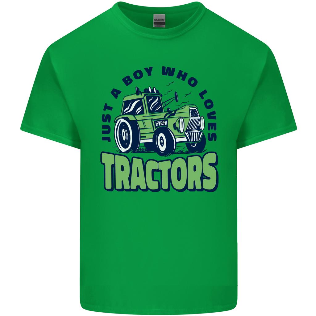 Just a Boy Who Loves Tractors Farmer Unisexs Light Cotton TShirt