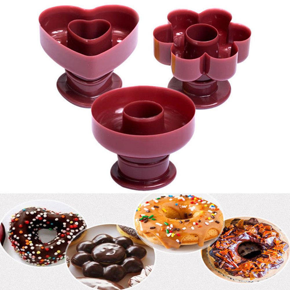 Fudge Donut Maker Cake Mold Flower Heart Shape Cake Chocolate Dessert Mold Mold Bread Tools Bak M5B2