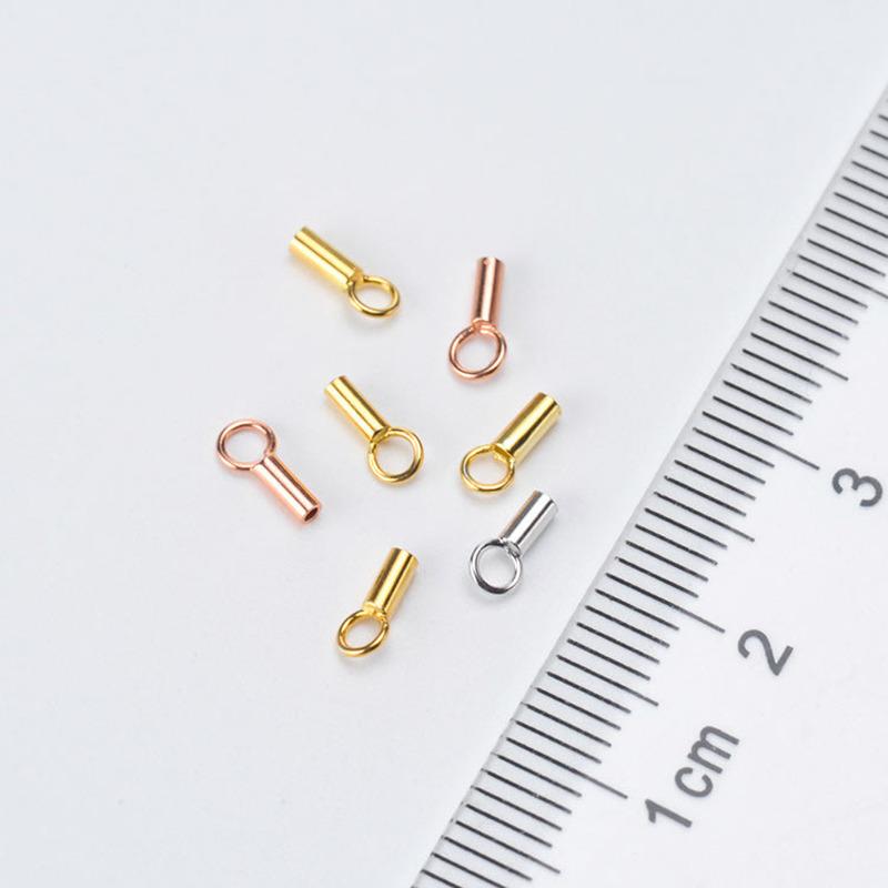 Зажимы для цепочек из стерлингового серебра 925 пробы диаметром 1 мм для кожаного браслета, ювелирных изделий, ожерелий, аксессуаров для самостоятельного изготовления