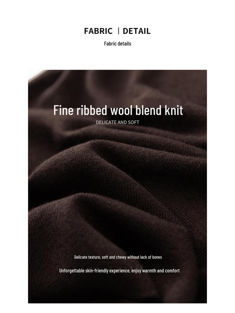 Design Sense Off-Shoulder Tie-Up Wool Knit Top: Minimalist Waist-Defining Long Sleeve for Early Autumn