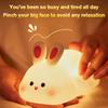 Ночник в виде кролика, сенсорное управление, RGB светодиод, цветной, USB перезаряжаемый, силиконовая лампа в виде кролика для детей, игрушка, рождественский подарок