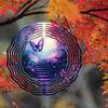 Metal Butterfly Wind Spinner 3D Kinetic Garden Decor with Colorful Flowers and Leaves for Outdoor Patio Yard Backyard Decoration