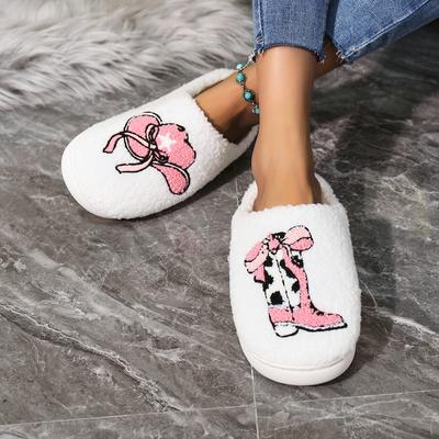 2024 широкий    специальный для новых домашних тапочек, теплый осенью и зимой, набивные нескользящие и бесшумные тапочки с закрытым носком