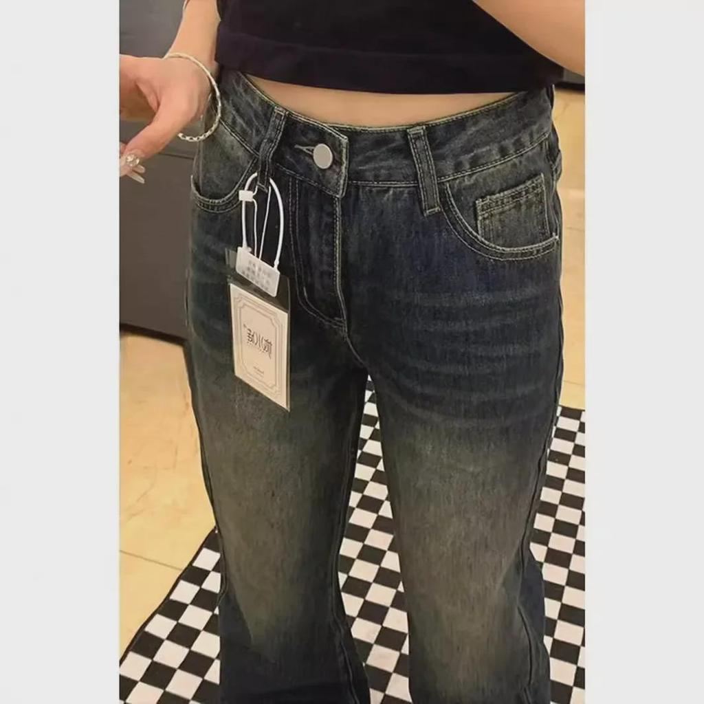 Джинсы-клеш с высокой талией и грушевидной формой для женщин больших размеров - весна/осень 2024 г.