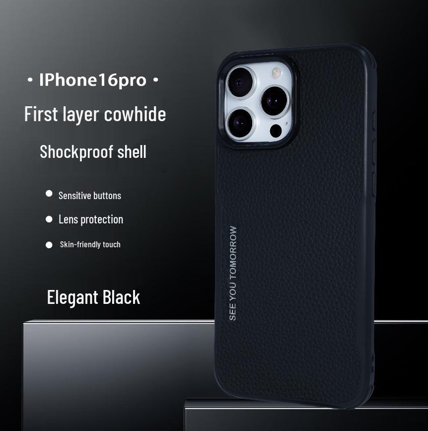 Премиальный кожаный защитный чехол для iPhone 17 Air, Apple 16 ProMax и 15/14