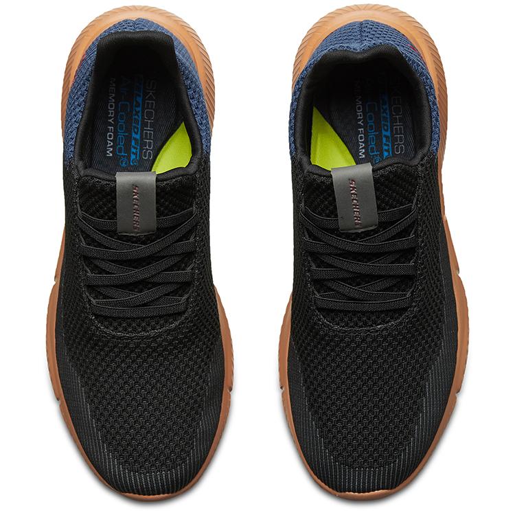 Skechers Мужские кроссовки Ingram сине-черно-коричневые, низкие, для бега 65867-BKNV