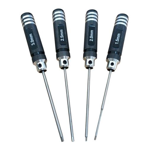 4-Pack RC Hex Driver Kit, 1.5mm, 2.0mm, 2.5mm, 3.0mm Screwdriver Repair Tool for RC Car, Helicopter, Multi-Axis Carbon Fiber Quadcopter, FPV Racing Fr