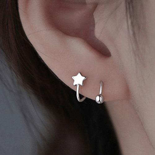 1pcs New Style Stainless Steel Ear Piercing Cz Stud Earrings Snake Moon Round Ball Arc Cartilage Helix Conch Screw Back Earring