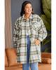 Azura Exchange Multicolor Plus Size Plaid Pocketed Side Slit Shacket