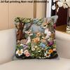 Милая наволочка с животным принтом: 2D плоская печать, не настоящая вышивка, c ночной диван ночная диванная подушка