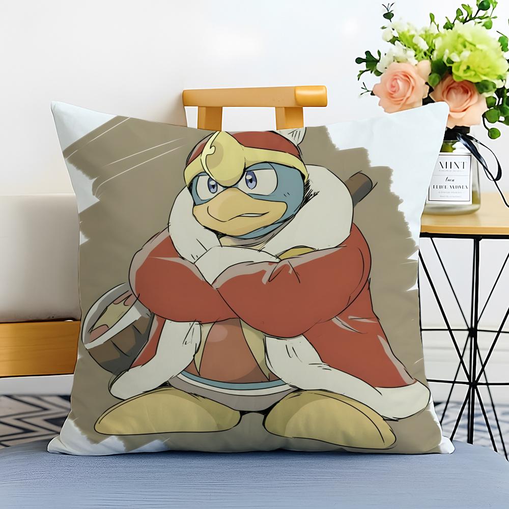 KKing Dedede Cushion Cover Washable Linen Pillowcase Soft  for Sofa Bed Cozy Home Room Decor