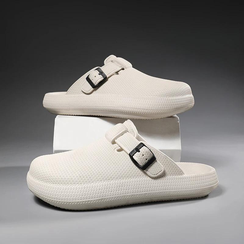 Мужские тапочки EVA Slip On Casual Walking Shoes Мужские повседневные тапочки Baotou Half Slipper Удобные мягкие домашние сандалии