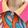 Plara Pleated Art Print Dress  Up To Size 88 