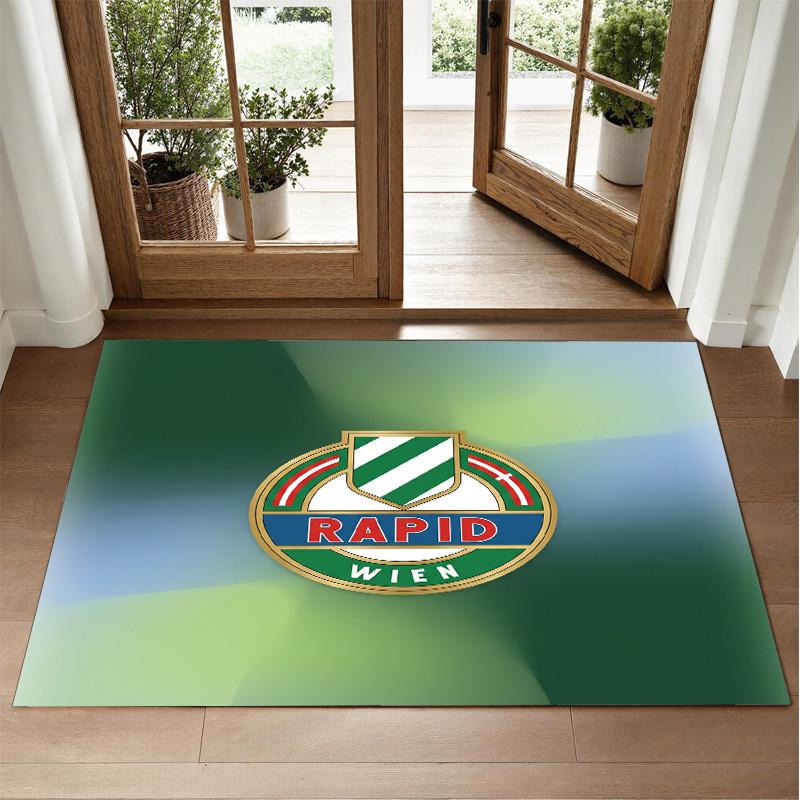 Rapid Wien FC Design Crystal Velvet Rug Soft Decorative Mat for Bedroom Entrance