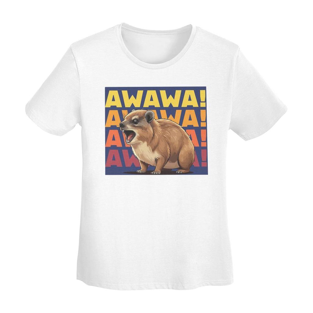 Rock Hyrax Lover Awawa Groundhog Dassi TShirt Women Short Sleeve T Shirts Round Neck Clothes Cotton Summer Tees Streetwear